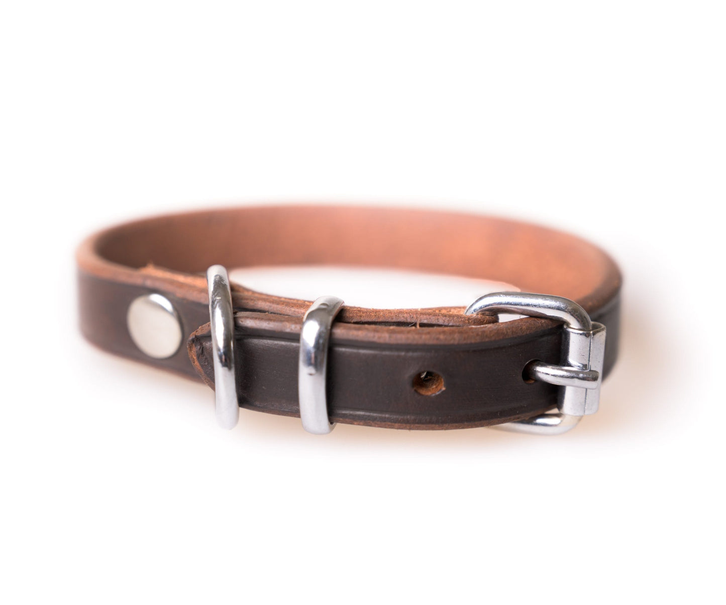 Tasskungen Halsband,koppel, Active Canis Leather Collar, 1,2×30 cm Brown