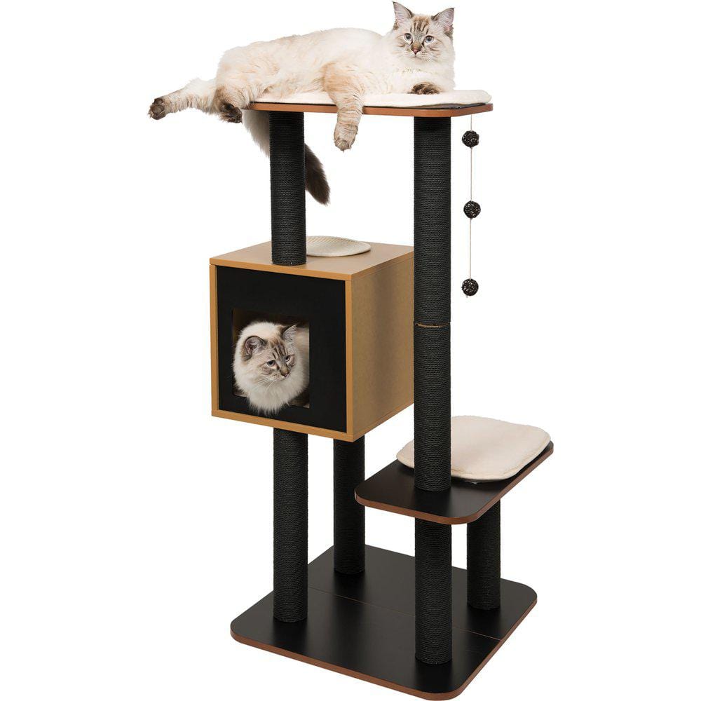 Tasskungen klösbräda Klösmöbel Vesper Cat Furniture V-high Base Svart